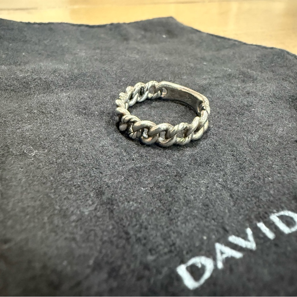 David Yurman Silver Twisted Rope Ring - Picture 3 of 4